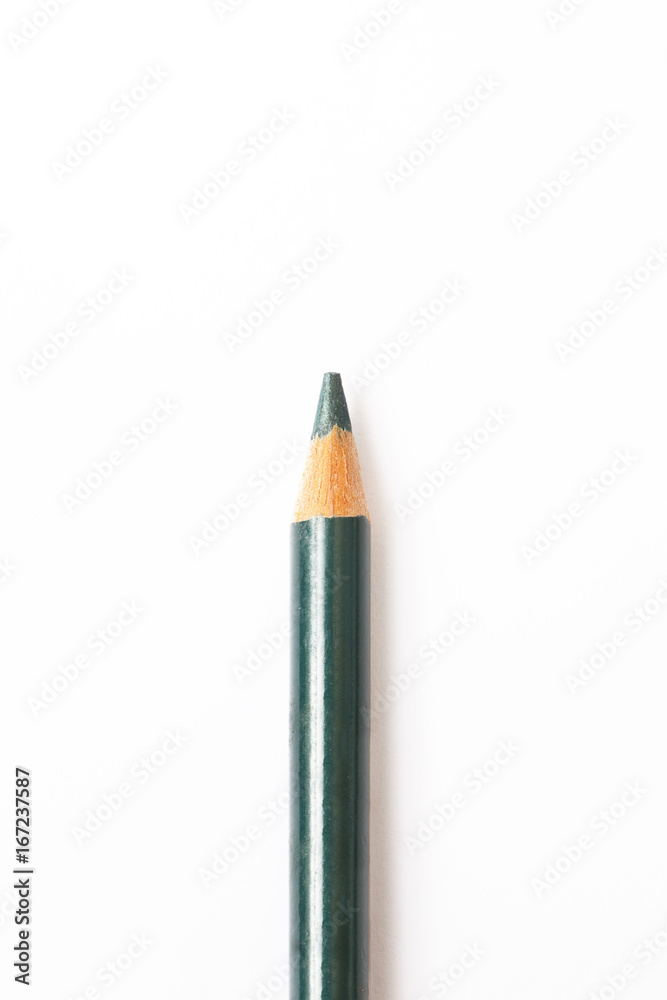 Green pencil on white background
Green pencil on white background