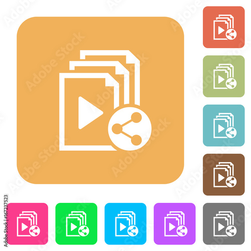 Share playlist rounded square flat icons