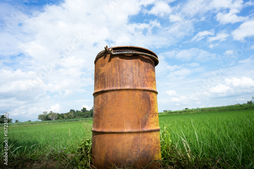 Rusted oil tank