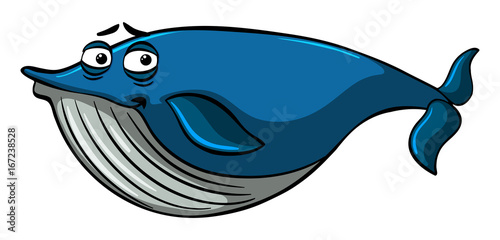 Blue whale with sleepy face