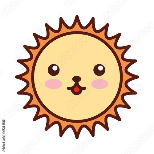 cute sun kawaii character vector illustration design