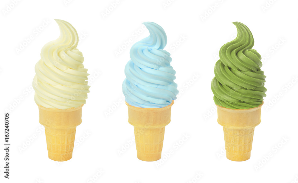 Three Flavors (Lemon, Sea Salt, and Green Tea) of Frozen Yogurt or Soft