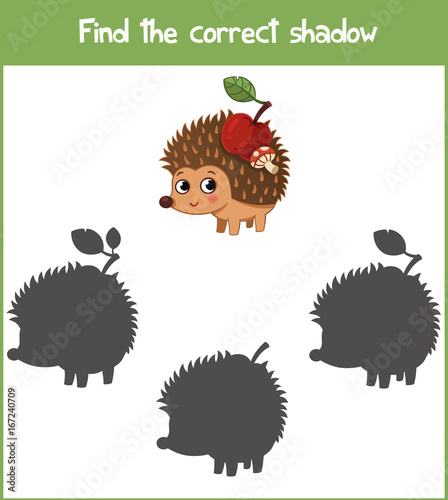 Wallpaper Mural Find differences education game for children, hedgehog in the nature. Vector illustration. Torontodigital.ca