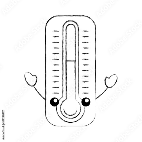termometer measure kawaii character vector illustration design