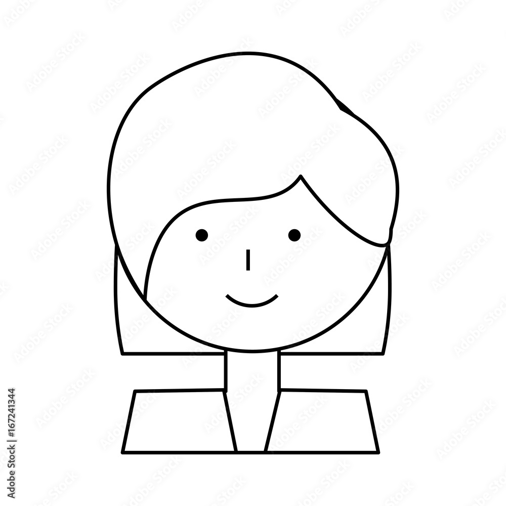 Woman profile cartoon over white background vector illustration Woman profile cartoon over white background vector illustration