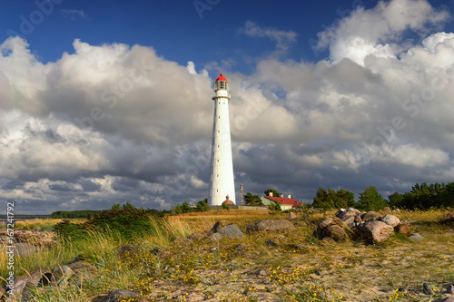 Ancient lighthouse in the dunes of the Baltic
