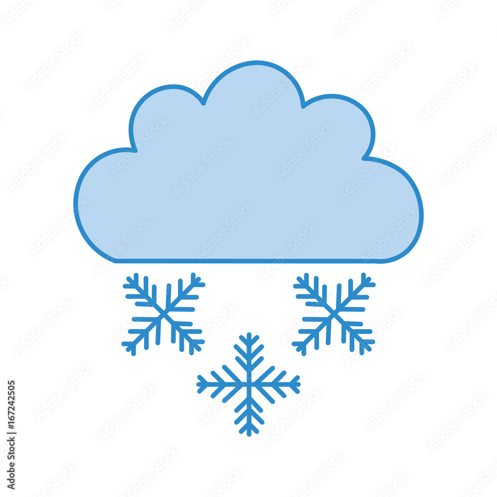 Beautiful fantasy cloud with snowflakes vector illustration design Beautiful fantasy cloud with snowflakes vector illustration design