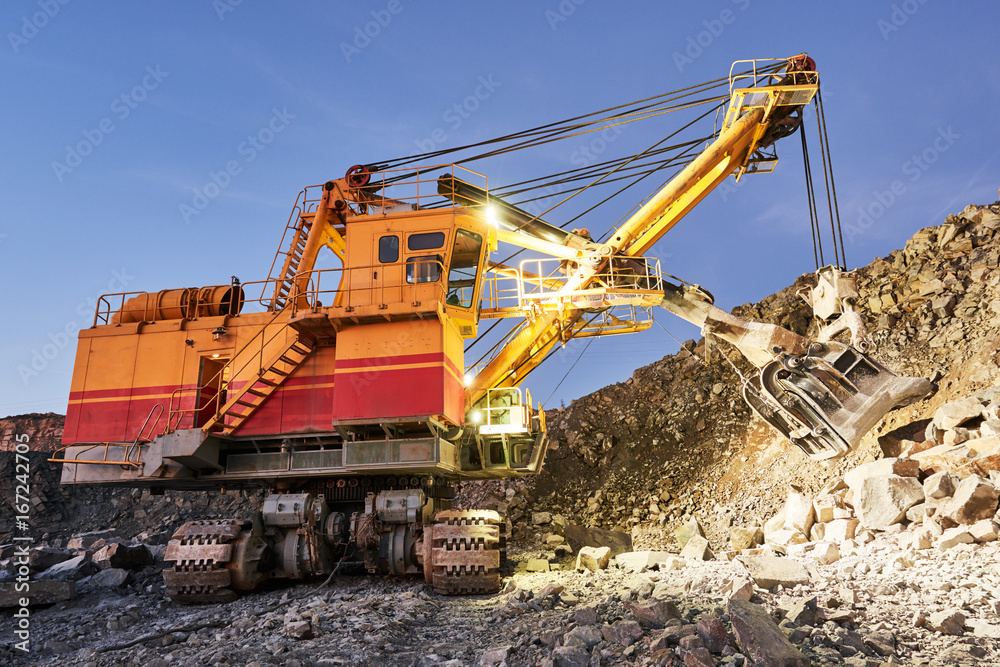 excavator works with granite or ore at opencast mining excavator works with granite or ore at opencast mining