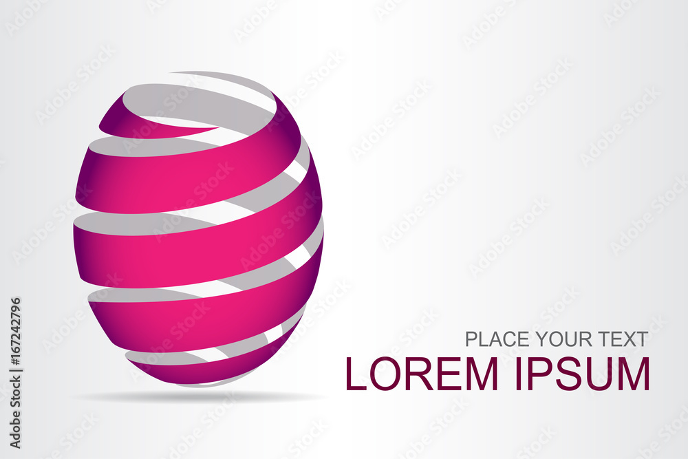 Logo stylized spherical surface with abstract shapes Logo stylized spherical surface with abstract shapes