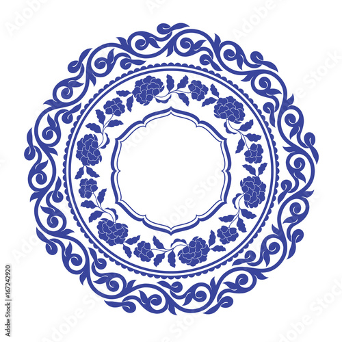 Chinese porcelane round frame.