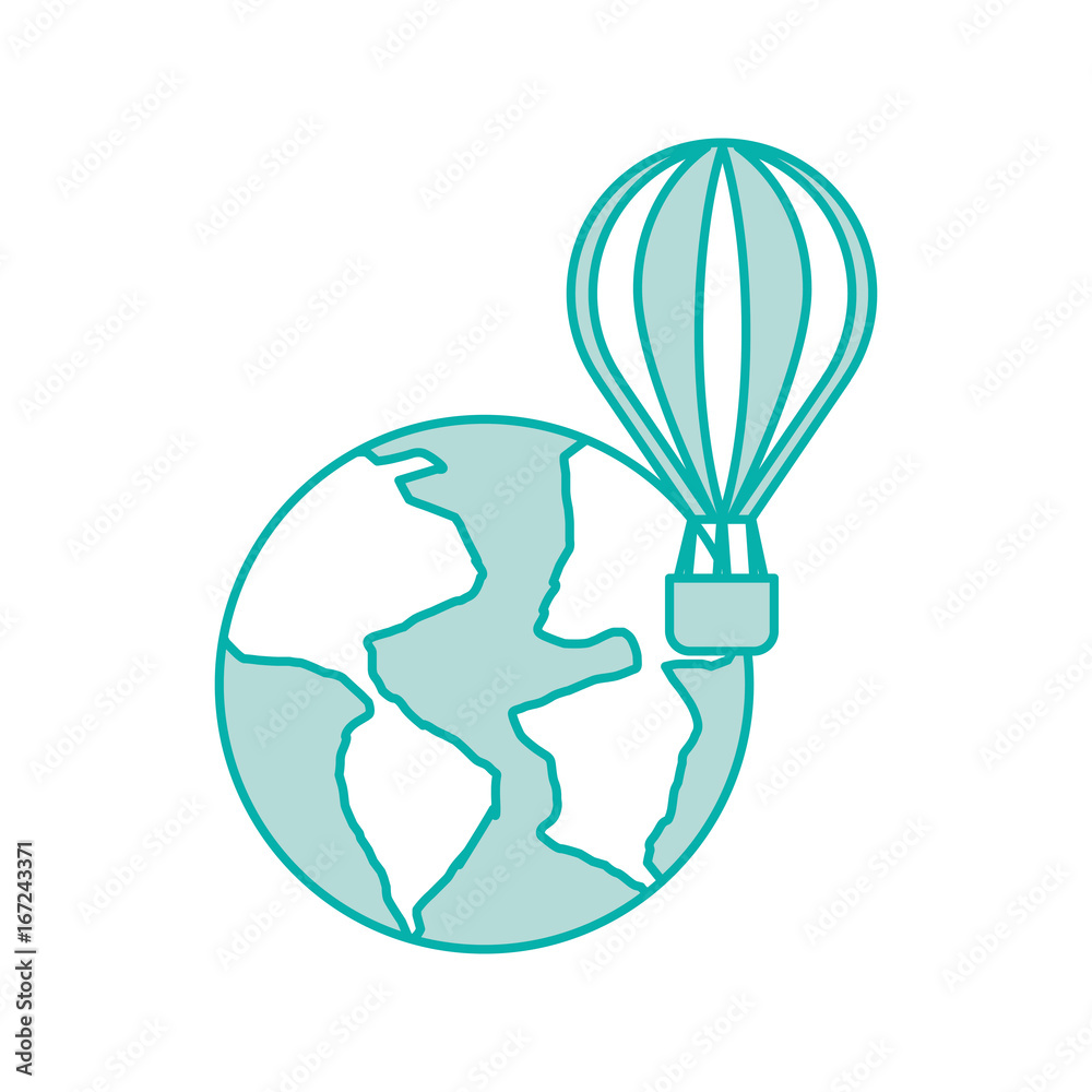 world planet earth with balloon air vector illustration design