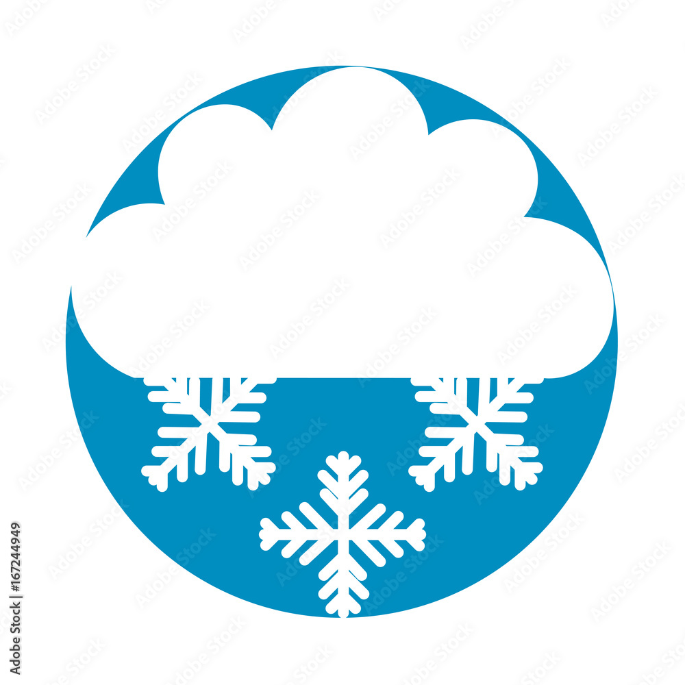 Beautiful fantasy cloud with snowflakes vector illustration design Beautiful fantasy cloud with snowflakes vector illustration design
