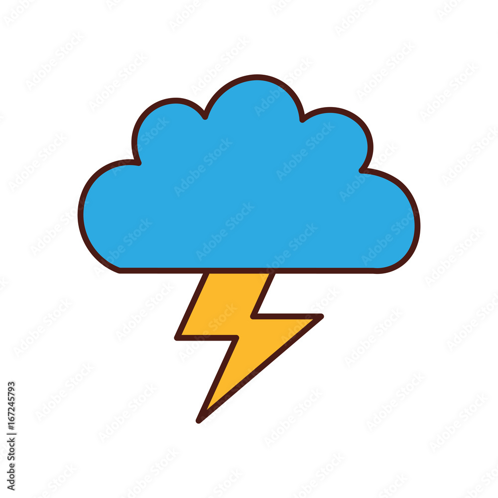 Beautiful fantasy cloud with ray storm electric vector illustration design Beautiful fantasy cloud with ray storm electric vector illustration design