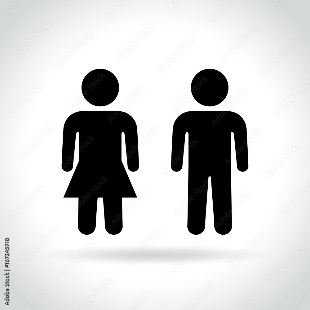 male and female icons on white background male and female icons on white background