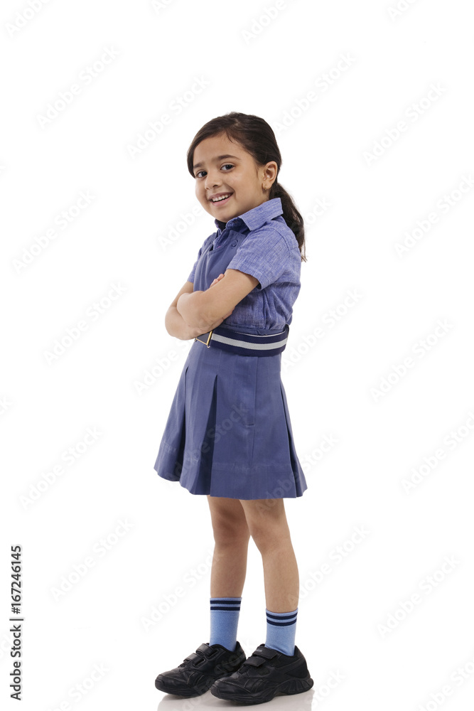 Portrait of a young school girl smiling Portrait of a young school girl smiling