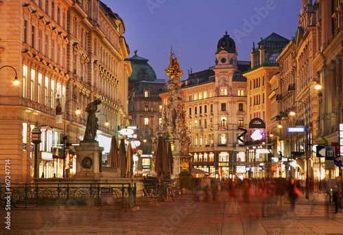 Obraz na płótnie Saints Joseph fountain on Graben street in Vienna. Austria w salonie