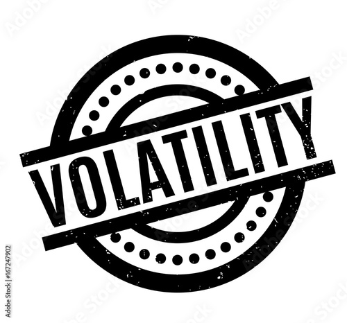 Volatility rubber stamp. Grunge design with dust scratches. Effects can be easily removed for a clean, crisp look. Color is easily changed.