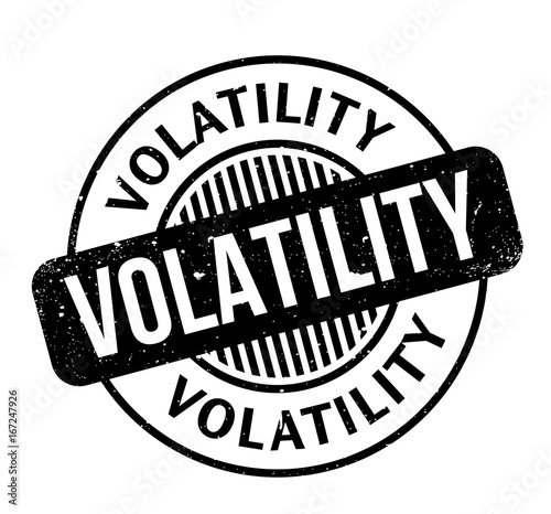 Volatility rubber stamp. Grunge design with dust scratches. Effects can be easily removed for a clean, crisp look. Color is easily changed.