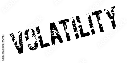 Volatility rubber stamp. Grunge design with dust scratches. Effects can be easily removed for a clean, crisp look. Color is easily changed.