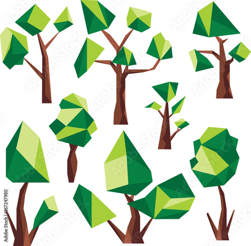 Low poly tree Clip Art