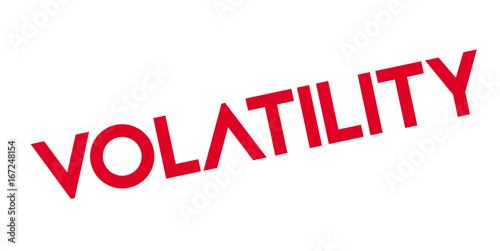 Volatility rubber stamp. Grunge design with dust scratches. Effects can be easily removed for a clean, crisp look. Color is easily changed.
