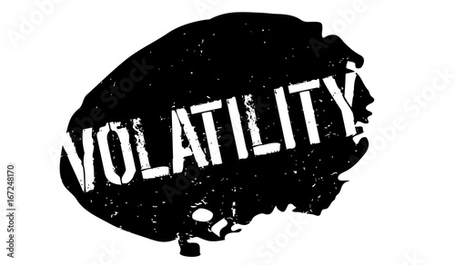 Volatility rubber stamp. Grunge design with dust scratches. Effects can be easily removed for a clean, crisp look. Color is easily changed.