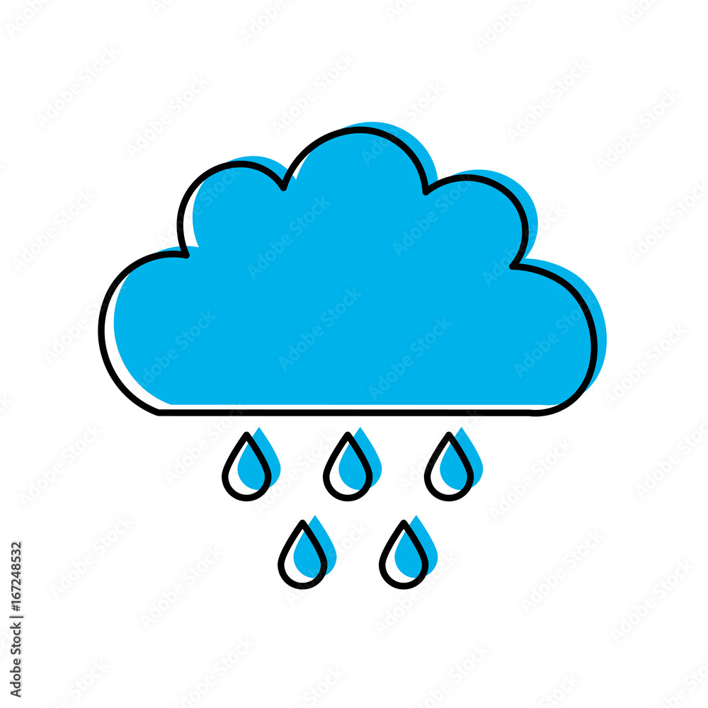 Beautiful fantasy cloud with rain drops vector illustration design Beautiful fantasy cloud with rain drops vector illustration design