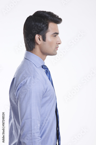 Side profile of a male executive