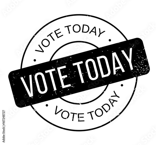 Vote Today rubber stamp. Grunge design with dust scratches. Effects can be easily removed for a clean, crisp look. Color is easily changed.