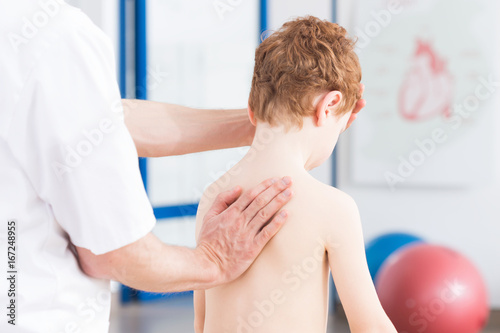 Obraz na plátně Young boy with defect posture