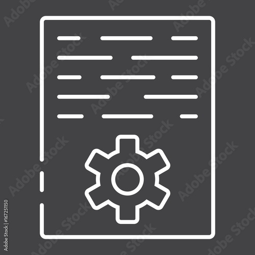 Article marketing line icon, seo and development, document sign vector graphics, a linear pattern on a black background, eps 10. photo