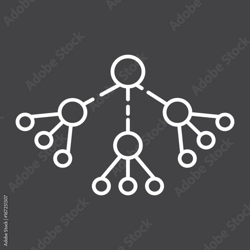 Viral Marketing line icon, seo and development, group sign vector graphics, a linear pattern on a black background, eps 10.