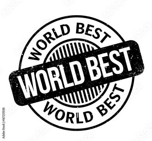 World Best rubber stamp. Grunge design with dust scratches. Effects can be easily removed for a clean, crisp look. Color is easily changed.