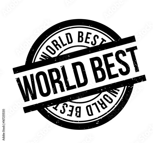 World Best rubber stamp. Grunge design with dust scratches. Effects can be easily removed for a clean, crisp look. Color is easily changed.
