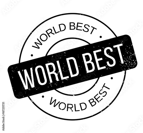 World Best rubber stamp. Grunge design with dust scratches. Effects can be easily removed for a clean, crisp look. Color is easily changed.
