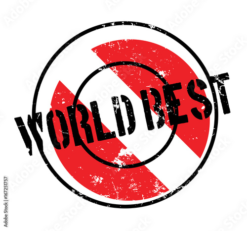 World Best rubber stamp. Grunge design with dust scratches. Effects can be easily removed for a clean, crisp look. Color is easily changed.