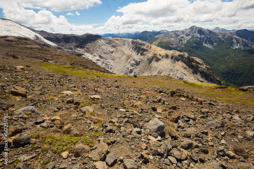 Volcano Tronador and glaciers of Alerce and Castano Overa photo