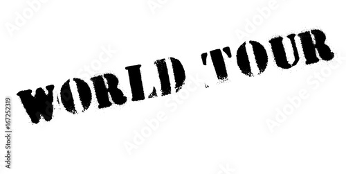 World Tour rubber stamp. Grunge design with dust scratches. Effects can be easily removed for a clean, crisp look. Color is easily changed.