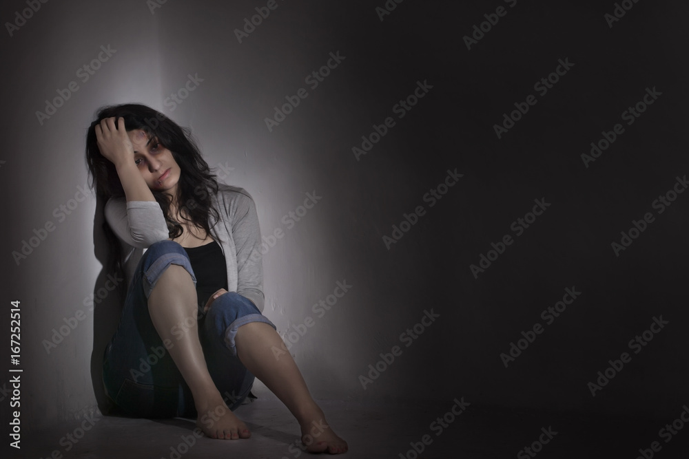 Physically abused woman Physically abused woman