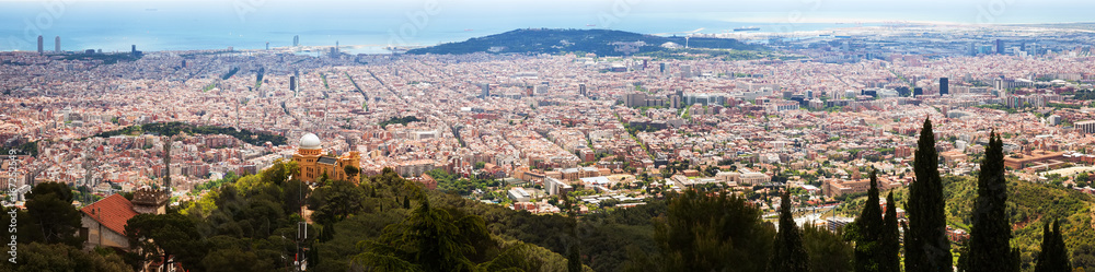 Day panorama of picturesque Barcelona
