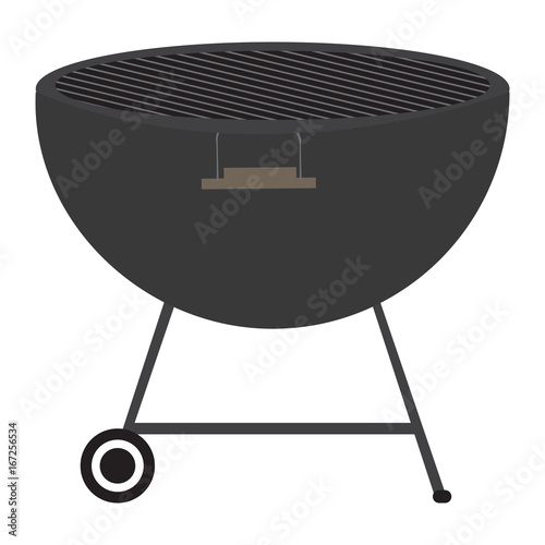 Isolated barbecue grill on a white background, Vector illustration