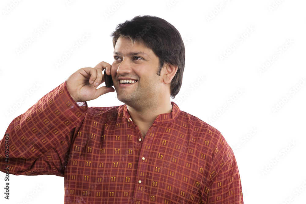 Man talking on a mobile phone Man talking on a mobile phone