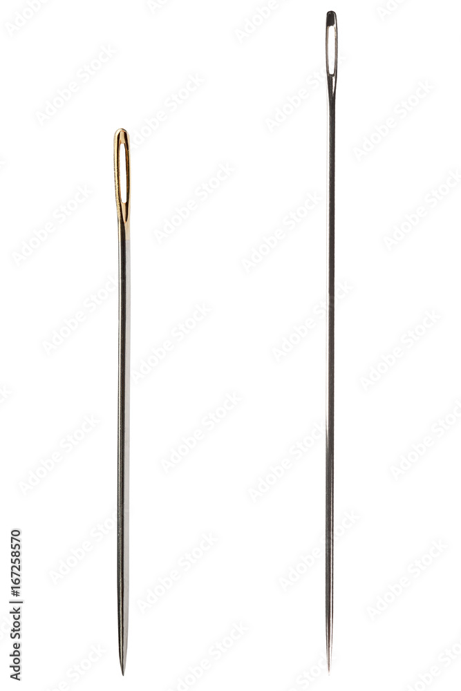 sharp big sewing needle on white background sharp big sewing needle on white background