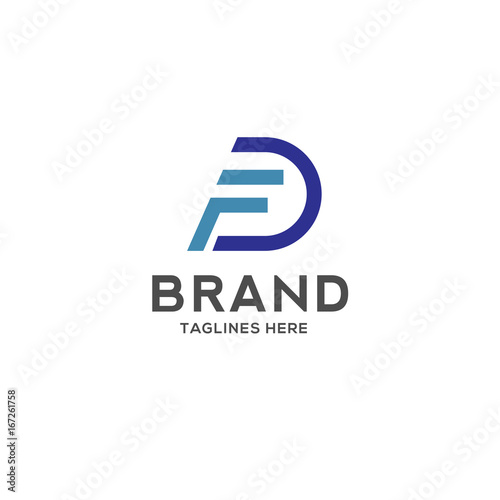 FD letter logo design vector illustration template, F letter logo vector, letter F and D logo vector, creative Letter FD letter logo