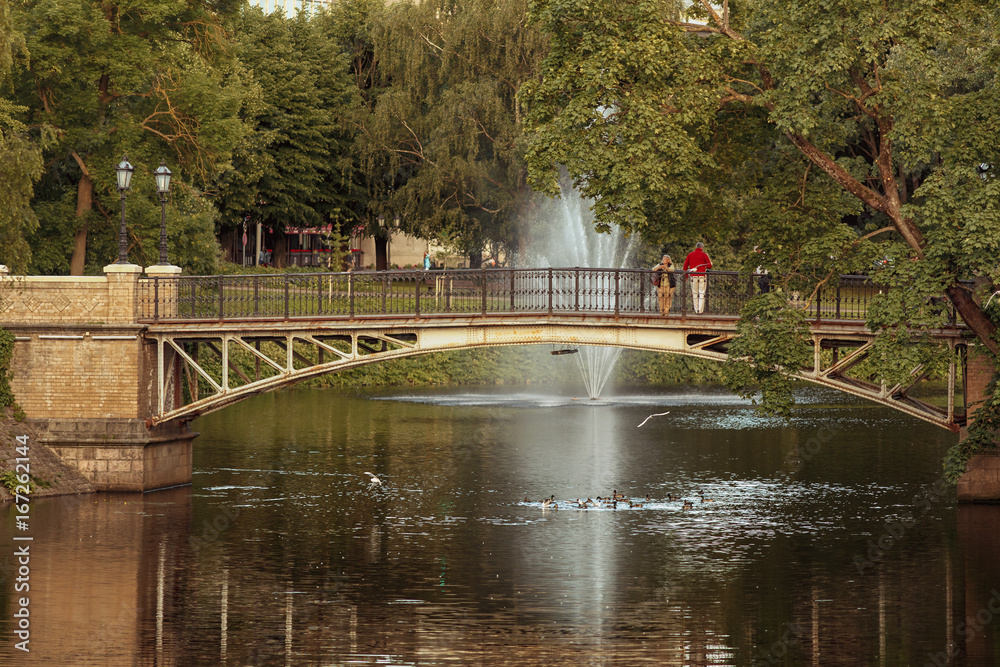 Naklejka premium Riga, City canal