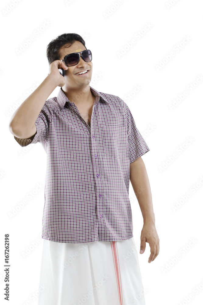 Man talking on a mobile phone Man talking on a mobile phone