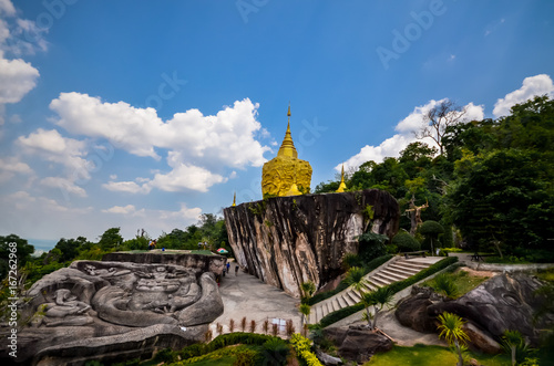 Wallpaper Mural golden pagoda and golden stone at wat tham pha daen in sakon nakhon thailand. Torontodigital.ca