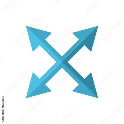 Vector Icon - Four Way Arrows. Cross of Arrows.