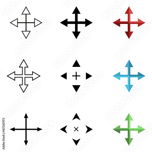 Vector Set of Four Direction Arrows.