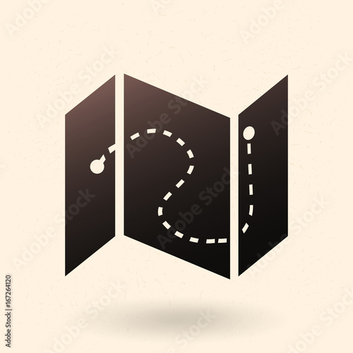 Vector Single Icon - Folded Paper Map